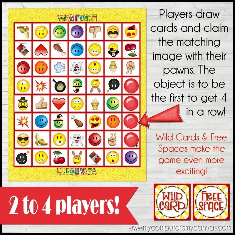 LINE 'Em UP! {EMOJI} PRINTABLE Game