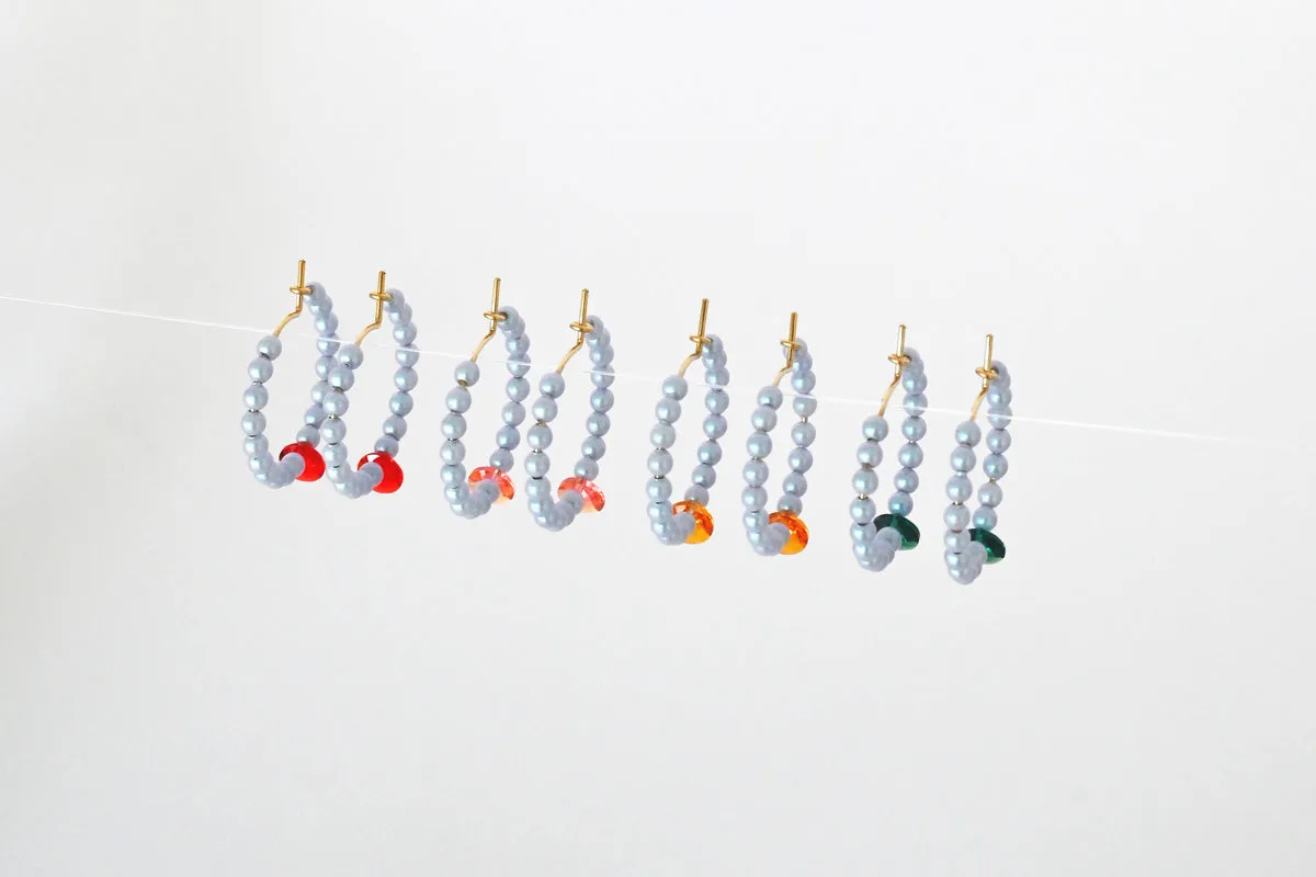 Little Moon Earrings, Pink