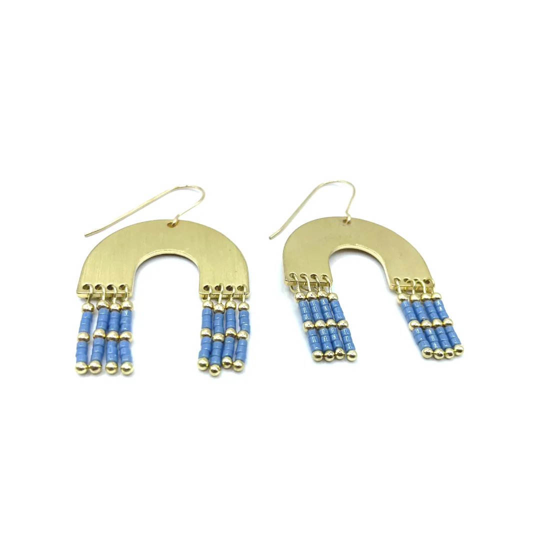 Moonglow Dangler - Gold Filled and Stormy Skies Blue
