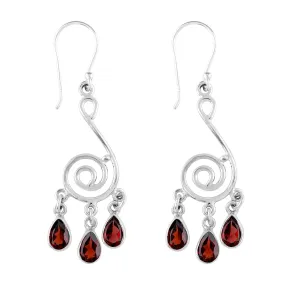 Natural Garnet Gemstone Dainty Earrings, 925 Sterling Silver, Handmade, Statement, Bohomian, Women Jewelry, Minimalist, Bridal Birthstone Earring, Gift