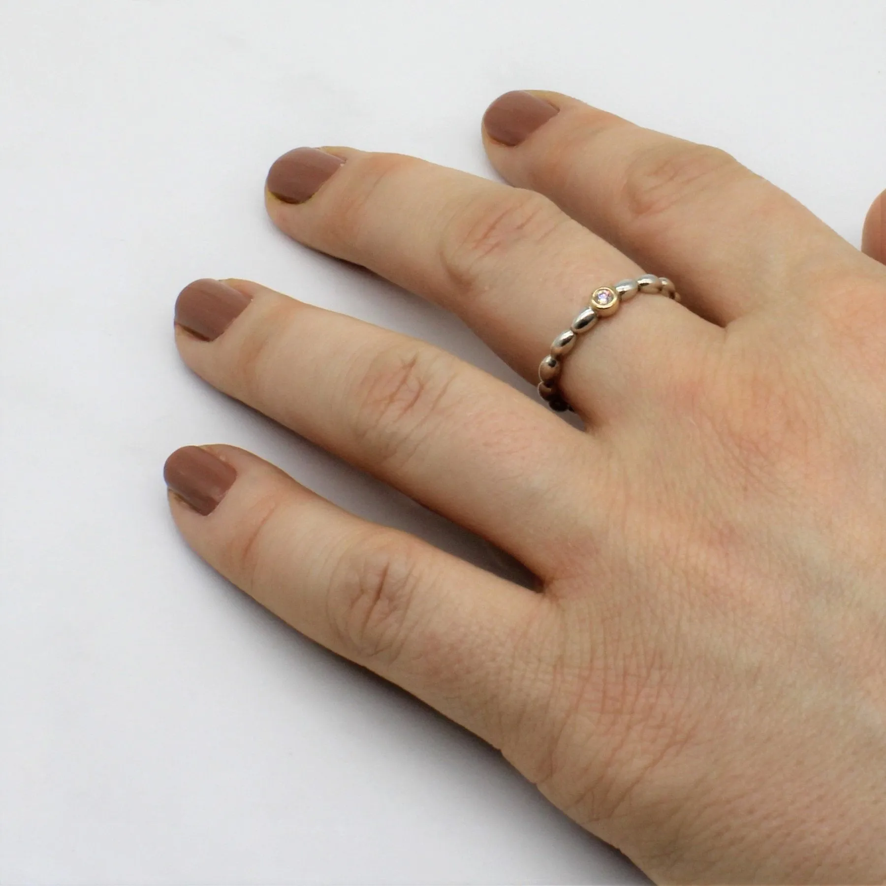 'Pandora' Diamond Bubble Ring | 0.04ctw | SZ 7 |