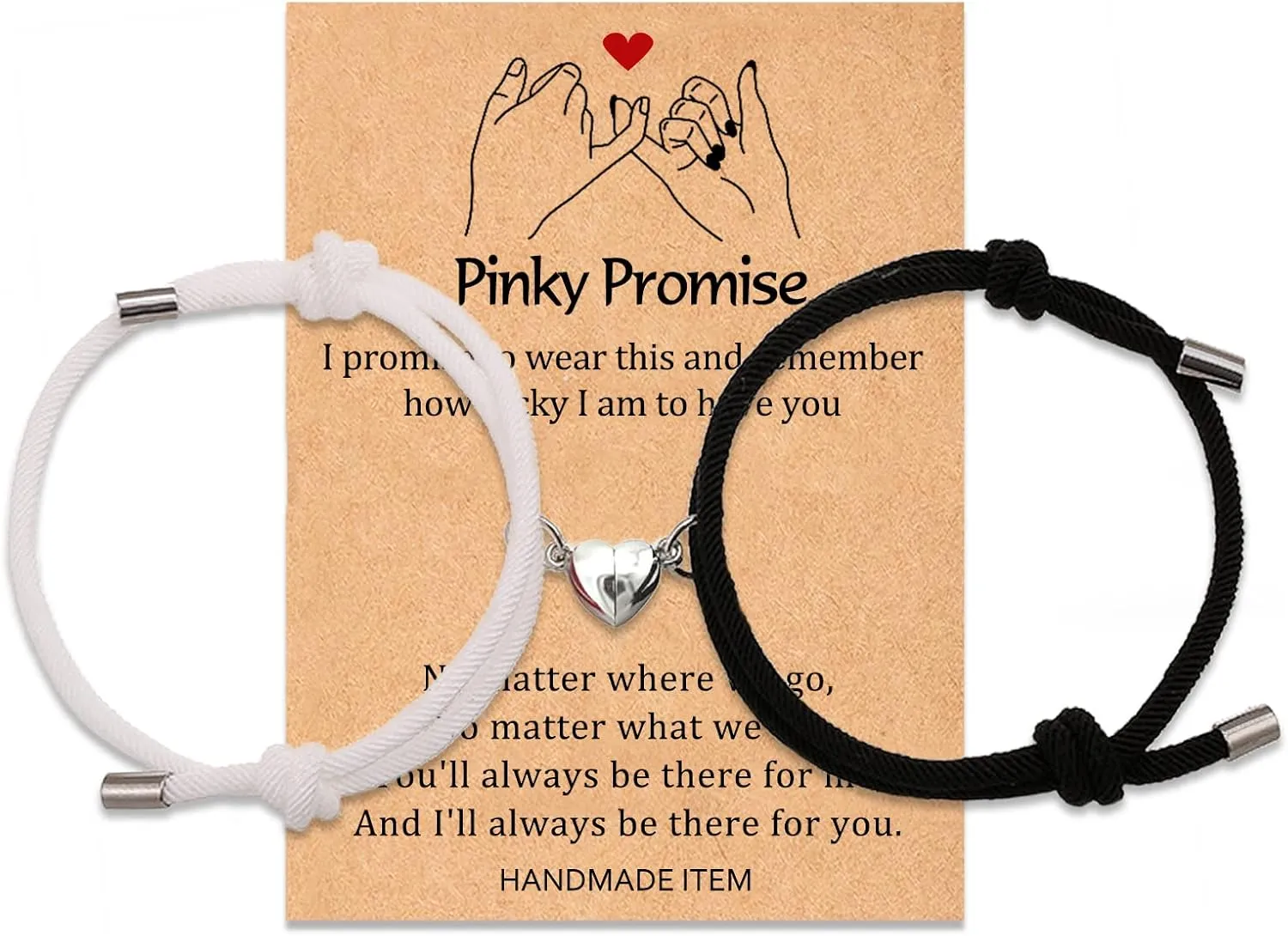 Pinky Promise Bracelet, Pulseras Para Parejas Distance Friendship Matching Bracelets for Couples Best Friends