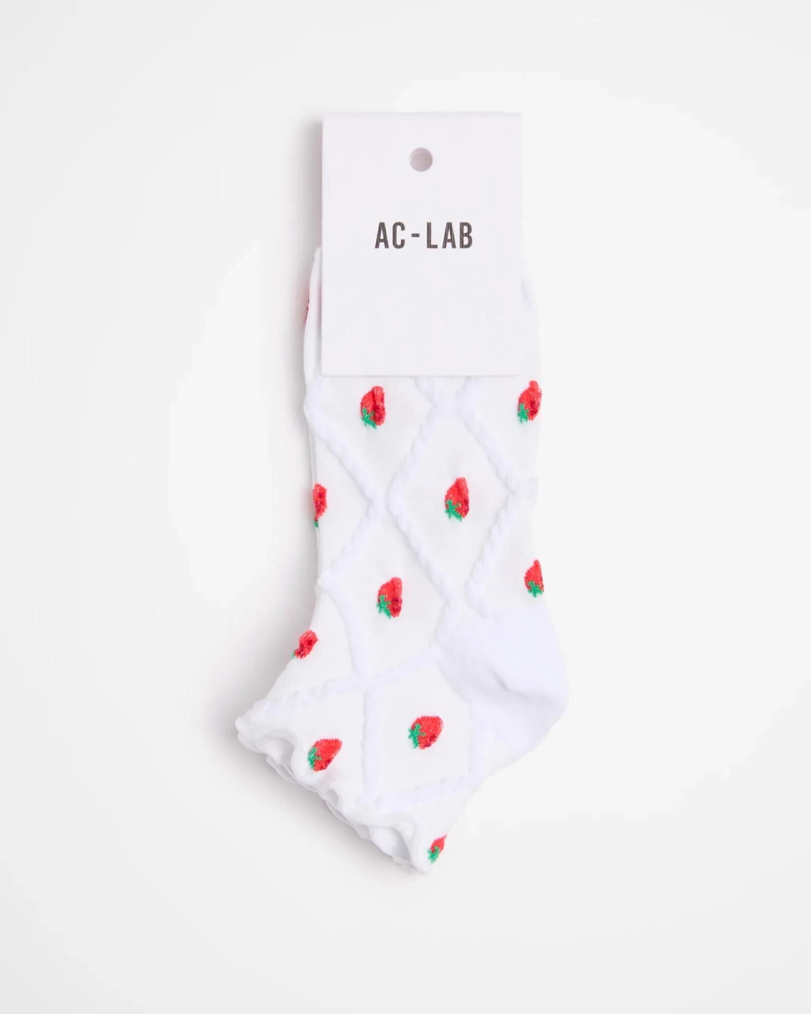 popular  Quarter Crew Embroidered Strawberry Socks - AC-Lab