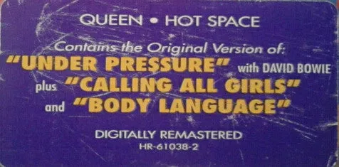 Queen - Hot Space (CD, Album, RE, RM) (NM or M-)