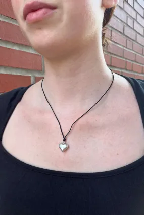 Silver Heart Rope Necklace