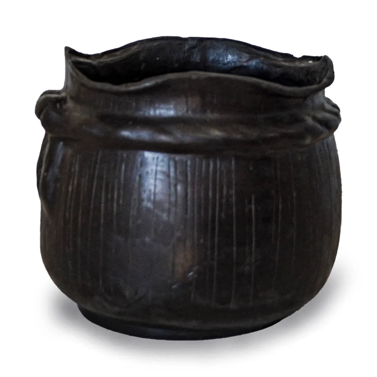 Small Bronze Planter Depicting a Pot Tied with Rope