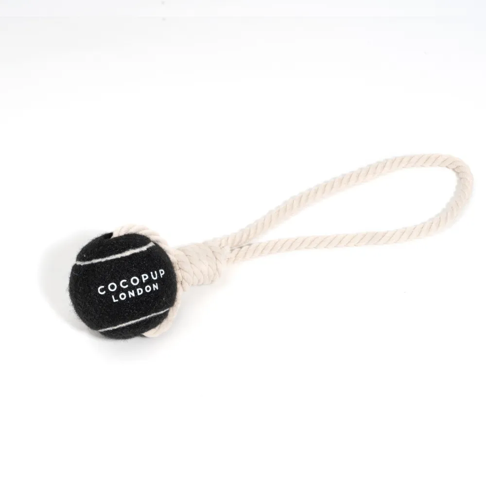 Tennis Ball Rope Toy - Midnight Black