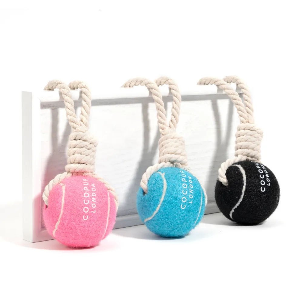 Tennis Ball Rope Toy - Midnight Black