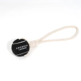 Tennis Ball Rope Toy - Midnight Black