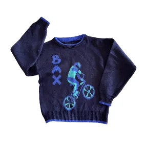 Vintage 1980s Navy "BMX" Jumper / 4-5 Years