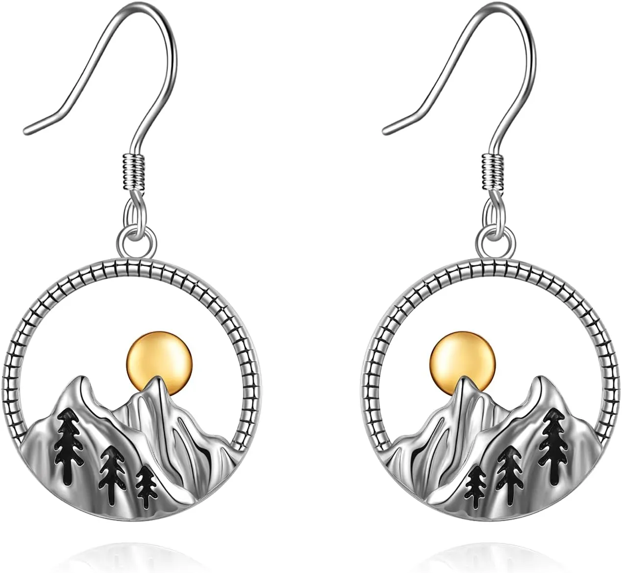 YFN Sterling Silver Mountain Dangle Drop Earrings - Women's Mountain Jewelry